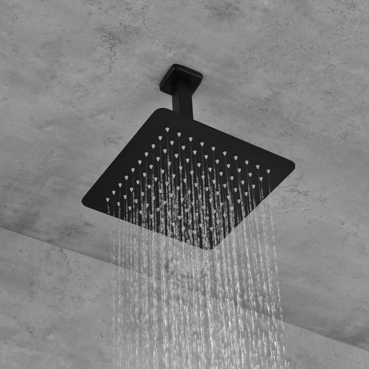 Matte Black Shower Set System Bathroom Luxury Rain Shower Combination Set Ceiling Mounted Showerhead Showerhead Faucet thumbnail 4