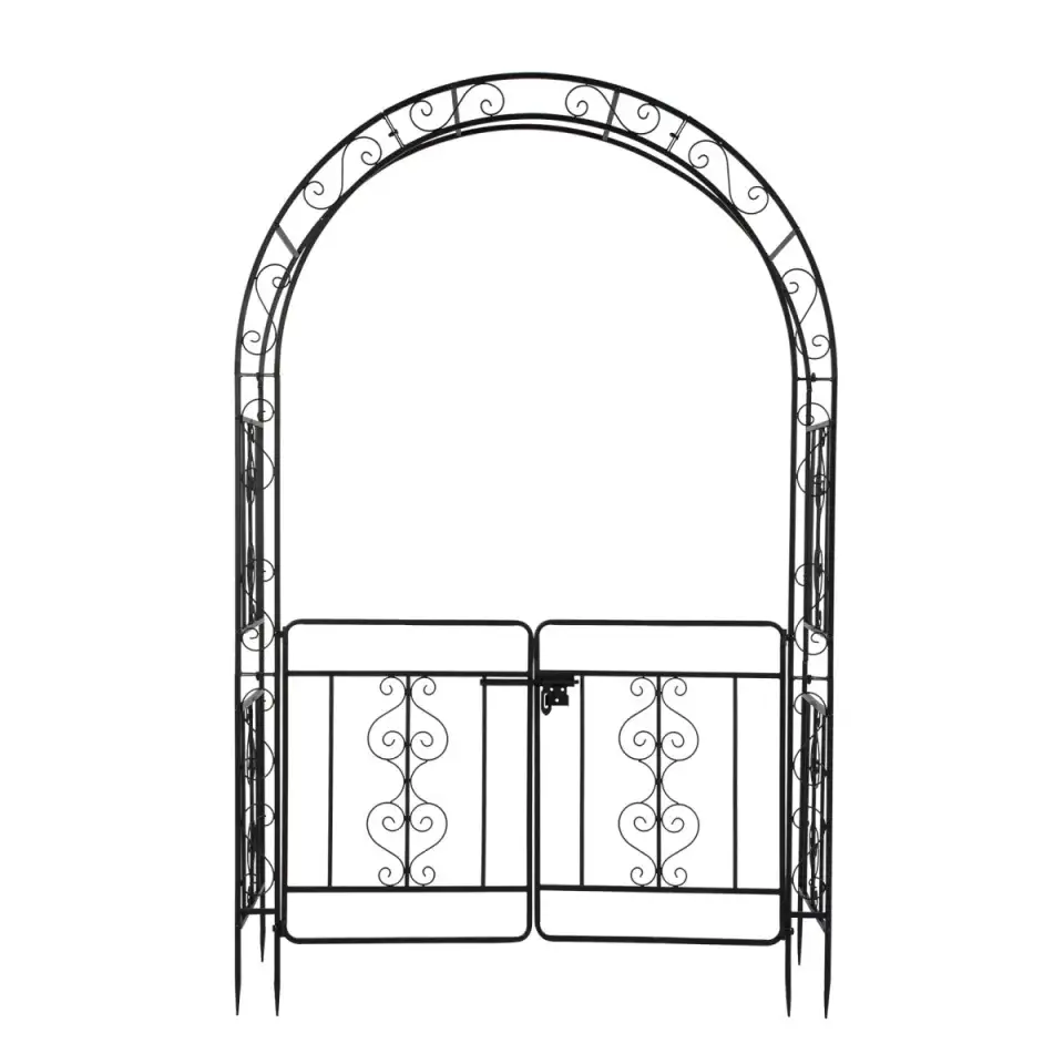 7ft, Black, Double-decked, Rounded Roof, With Door, Wrought Iron, Iron Arch, Courtyard