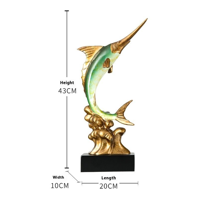 European Swordfish Decoration Creative Decorative Crafts - Sea Green-Style A thumbnail 2