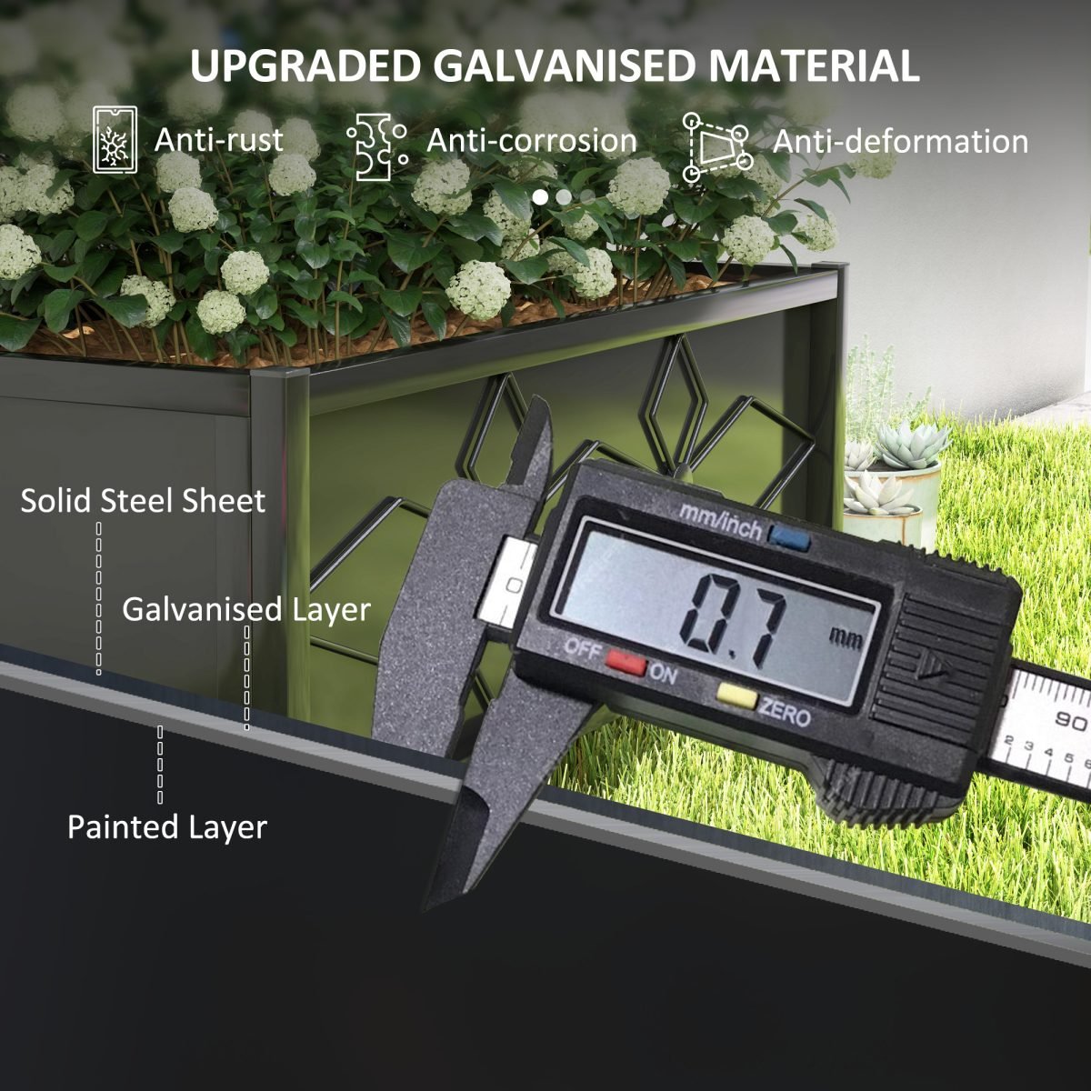 Outdoor Planter Box Galvanized Raised Garden Bed thumbnail 4