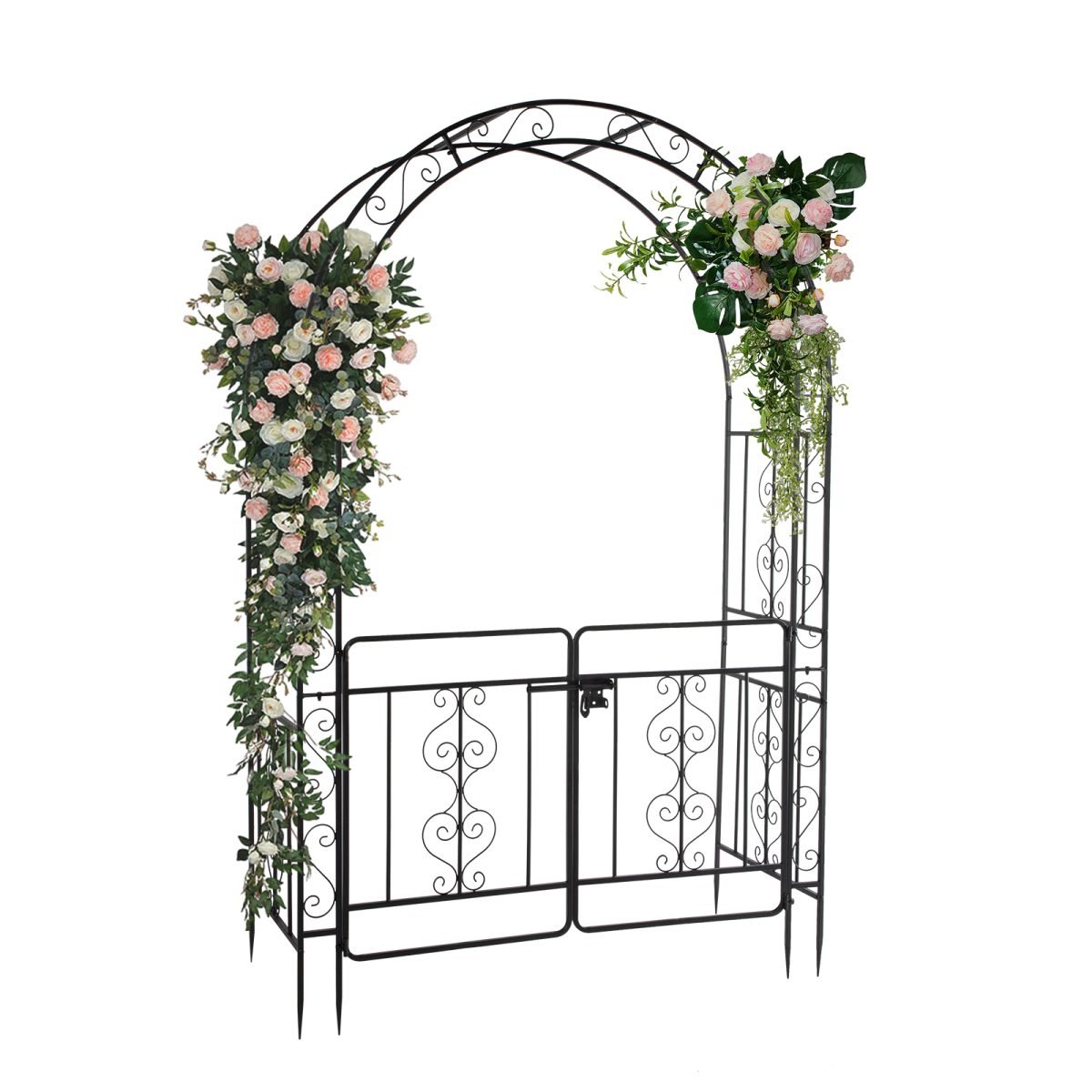 7ft, Black, Double-decked, Rounded Roof, With Door, Wrought Iron, Iron Arch, Courtyard thumbnail 2