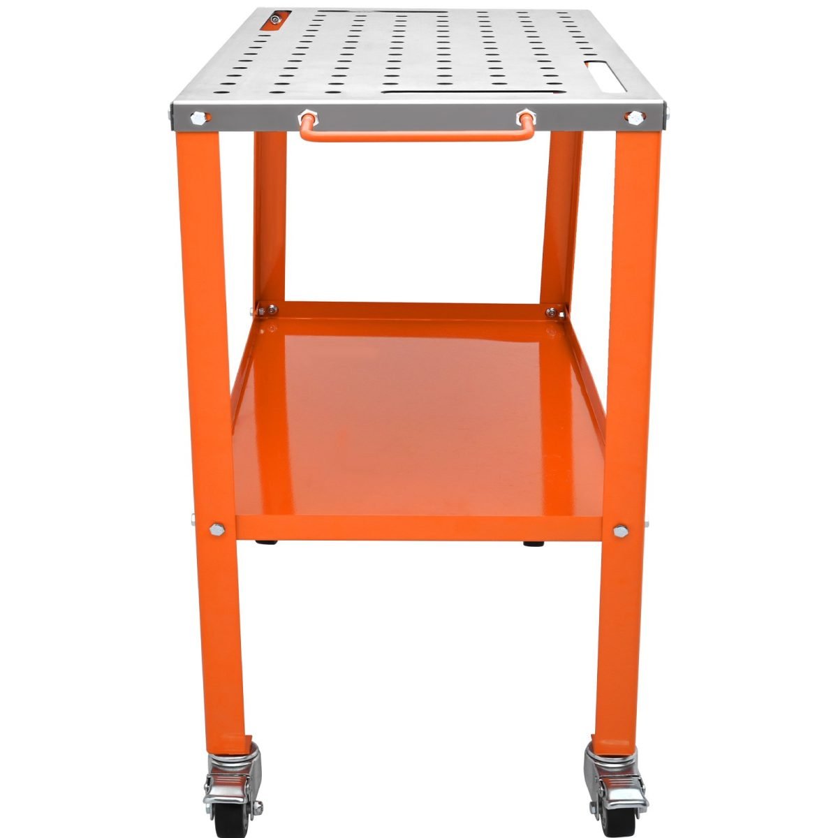 Welding Table, 1200lbs Load Capacity Steel Welding Workbench Table On Wheels, Portable Work Bench With Braking Lockable Casters, 4 Tool Slots thumbnail 4