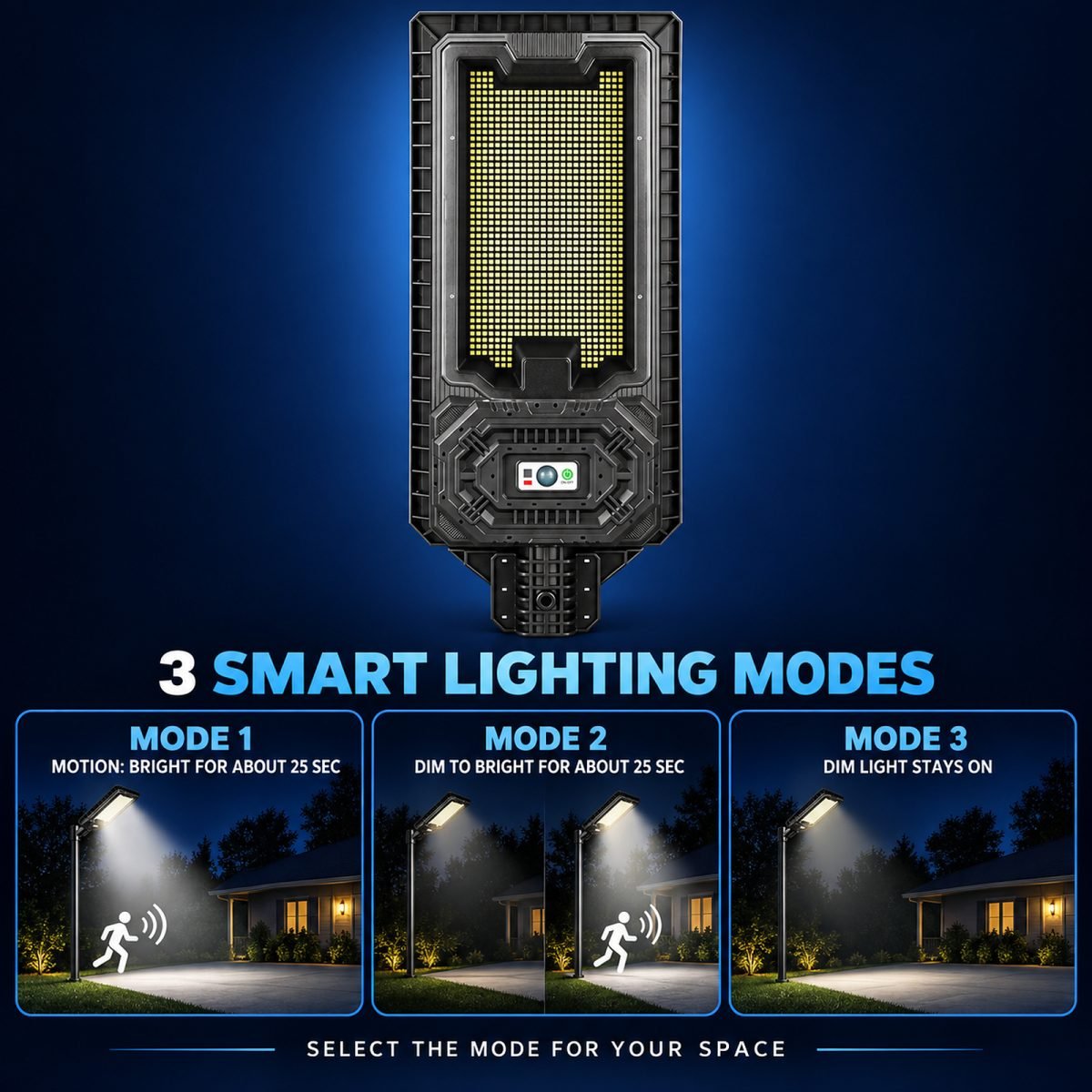 Solar Powered Motion Sensor Outdoor Light W7115 2 Black For Garden Yard Street Wall LED thumbnail 2