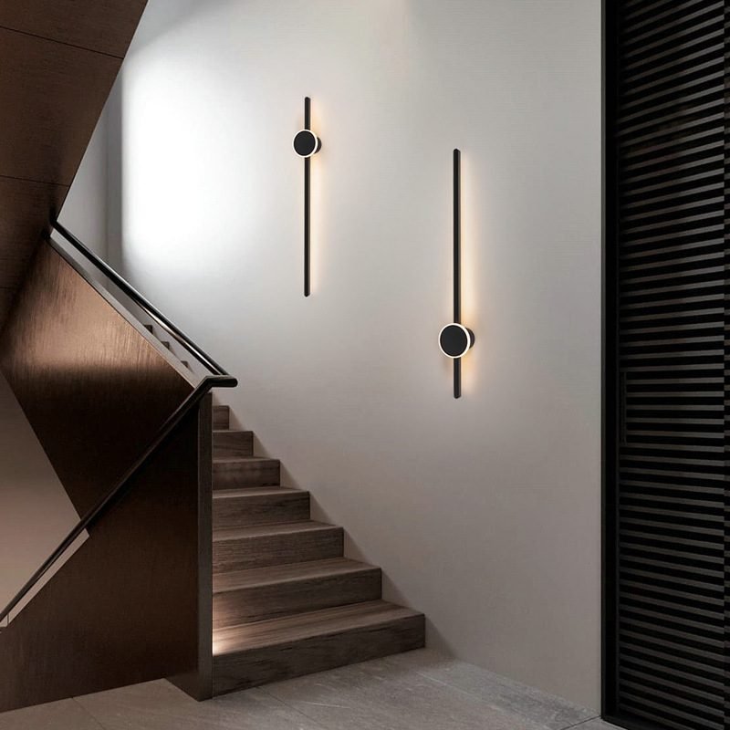 Simple Grid-free Pole Gate Bedside Strip Wall Lamp thumbnail 3