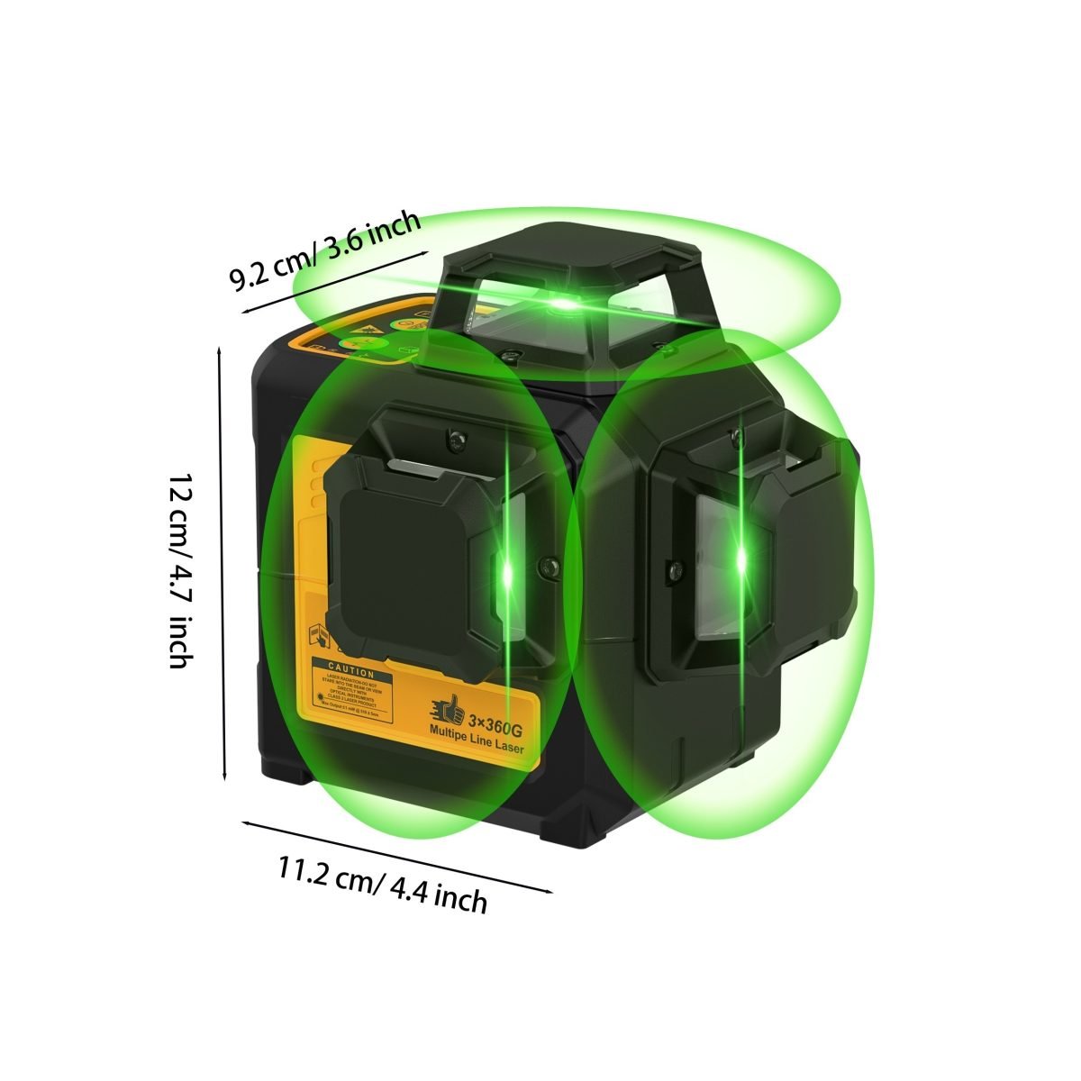 Self Leveling Laser Level Tool, 3x360 Line Lasers, 12 Lines Green Beam Leveler Tool, With Self-leveling, Manual, Pulse Mode, Lazer Level With 360 Magnetic Base And Rechargeable Battery thumbnail 3