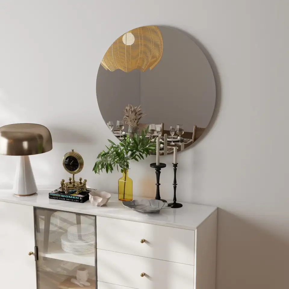 80cm Bathroom Mirror, Round Mirror, Wall Mount