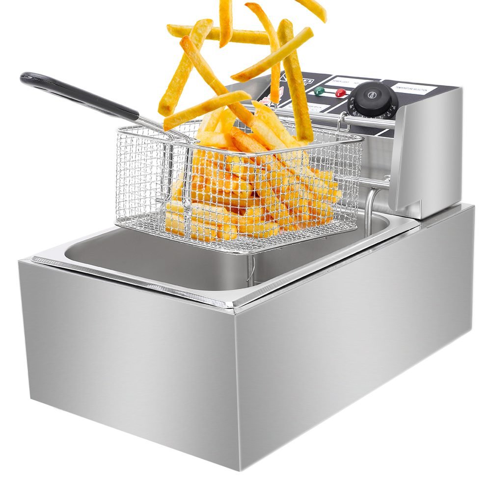 Electric Fryer Silver Stainless Steel Single Cylinder thumbnail 4