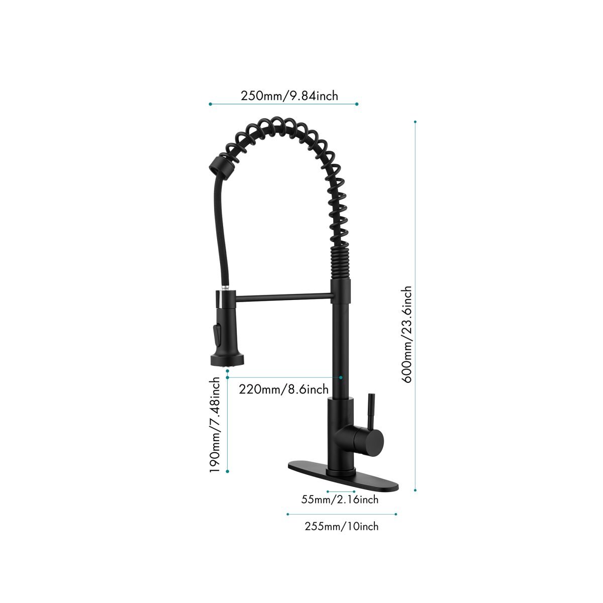 Solid Brass Single Handle Single Rod Downward Spring Kitchen Sink Faucet thumbnail 3