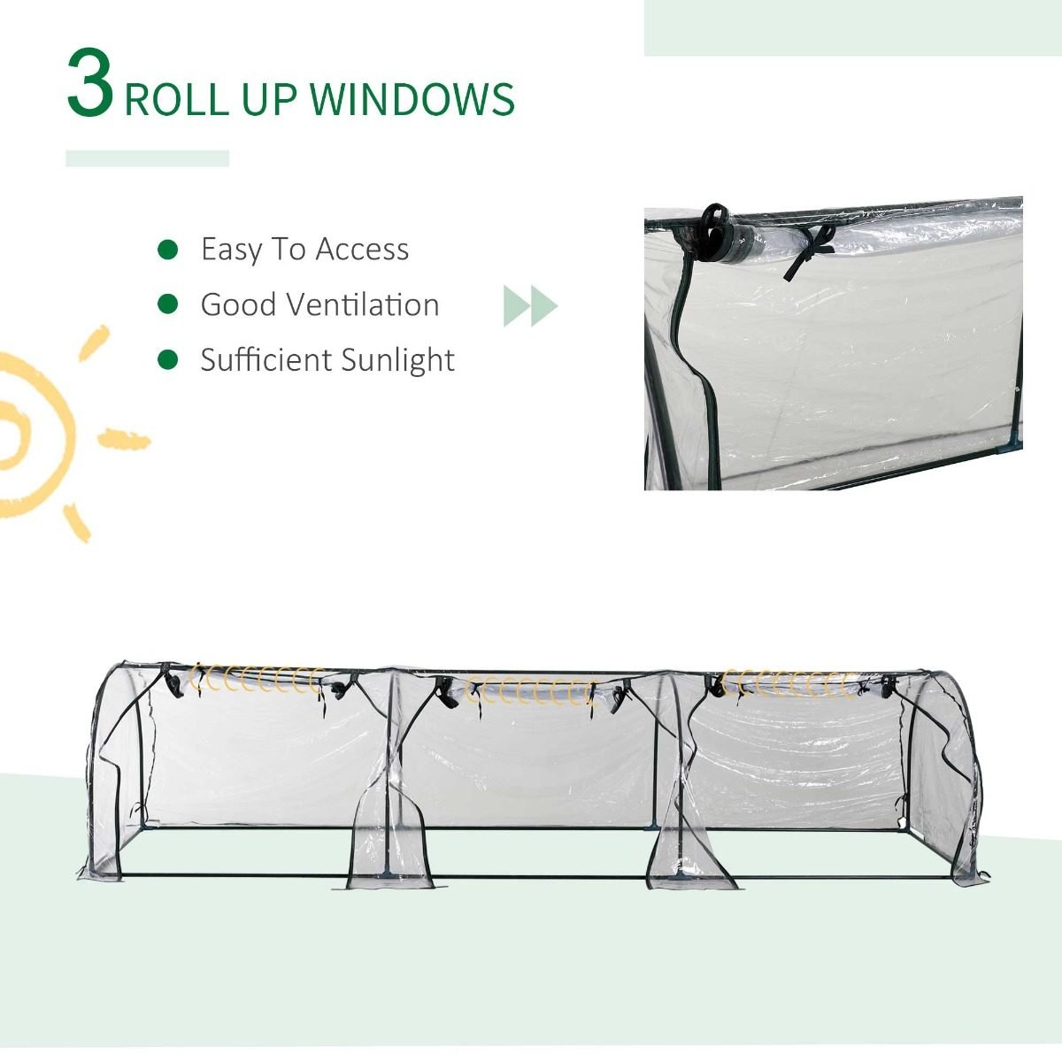 PVC Metal Tunnel Garden Greenhouse Kit thumbnail 3
