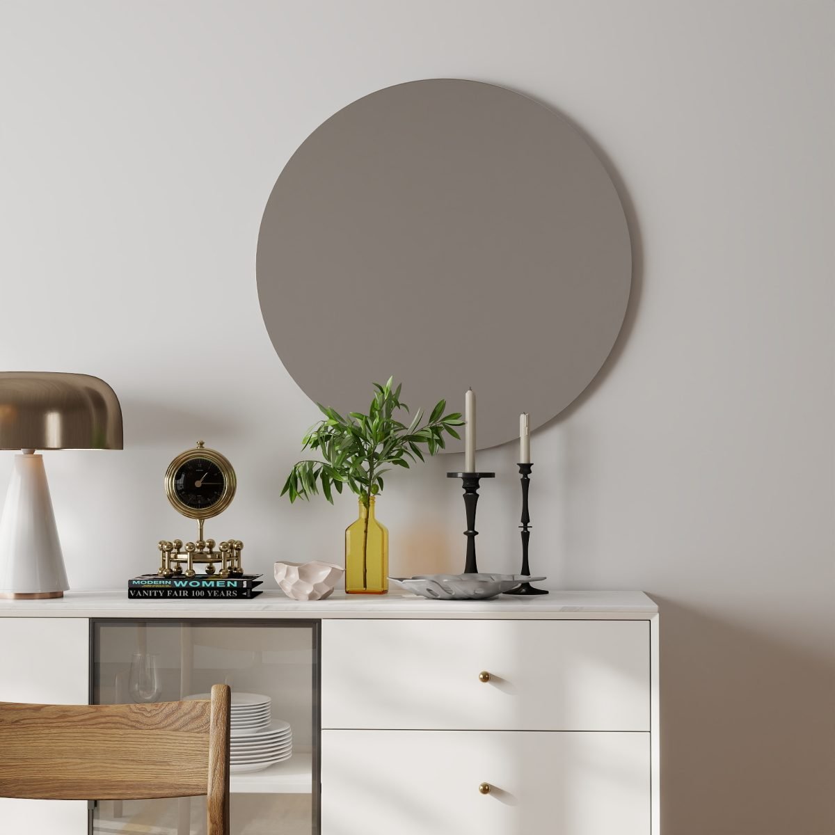 80cm Bathroom Mirror, Round Mirror, Wall Mount thumbnail 3