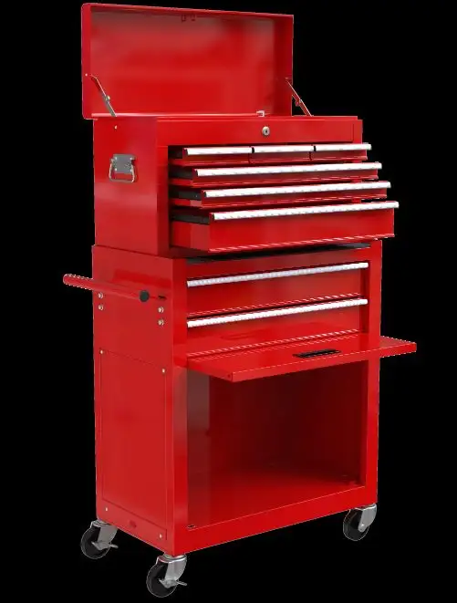 High Capacity Rolling Tool Box With Wheels And Drawers, 8 Drawer Tool Storage Cabinet