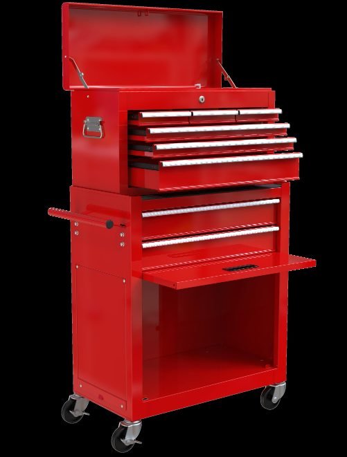 High Capacity Rolling Tool Box With Wheels And Drawers, 8 Drawer Tool Storage Cabinet