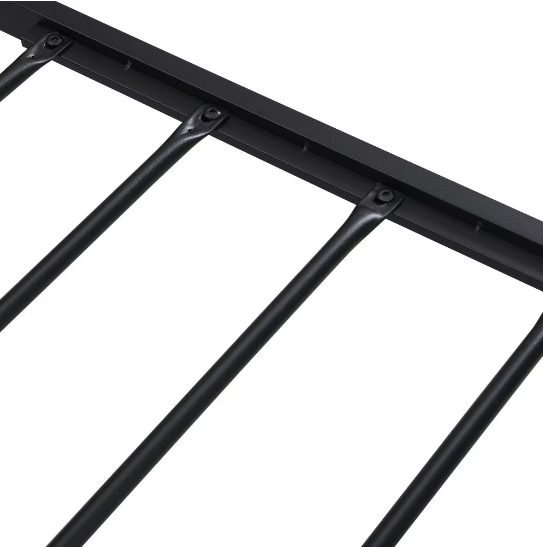 Queen Size Metal Platform Bed Frame With Wooden Headboard And Footboard With USB LINER thumbnail 2