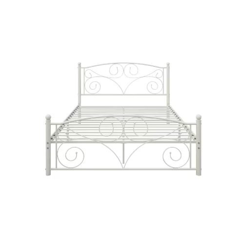 Queen Size Unique Flower Sturdy System Metal Bed Frame With Headboard And Footboard thumbnail 2