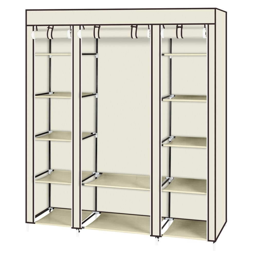 Non-woven Wardrobe 5 Layers 12 Compartments 150x45x175-beige thumbnail 3