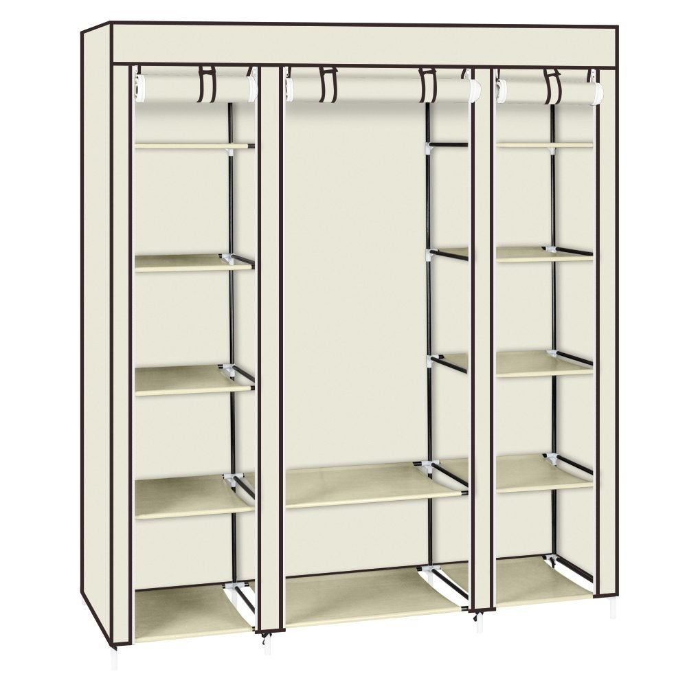 Non-woven Wardrobe 5 Layers 12 Compartments 150x45x175-beige thumbnail 2
