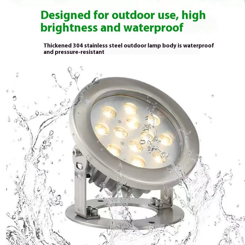 Led Outdoor Fountain Swimming Pool Underwater Lamp - 6W Warm Light DC12V thumbnail 4