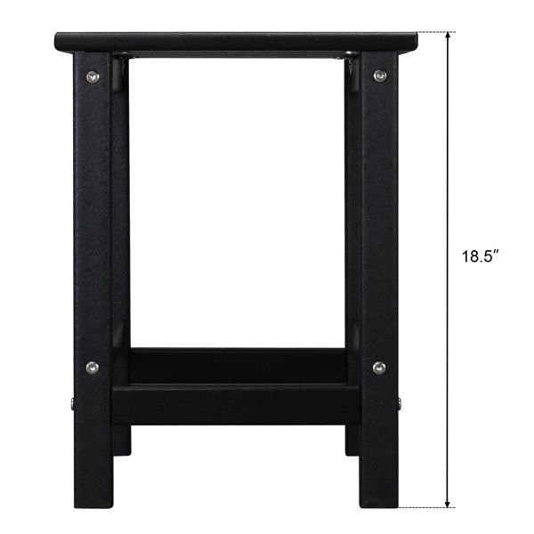 38x38x45.5cm Single Layer Square Black HDPE Side Table thumbnail 4