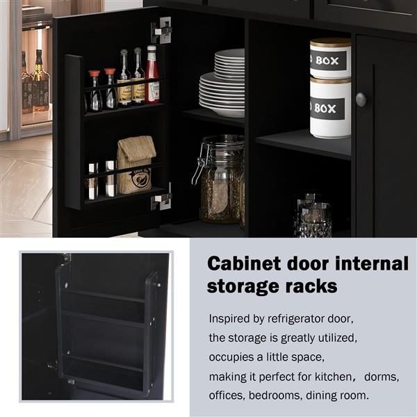 Kitchen Cart With Rubber Wood Flip Top thumbnail 2