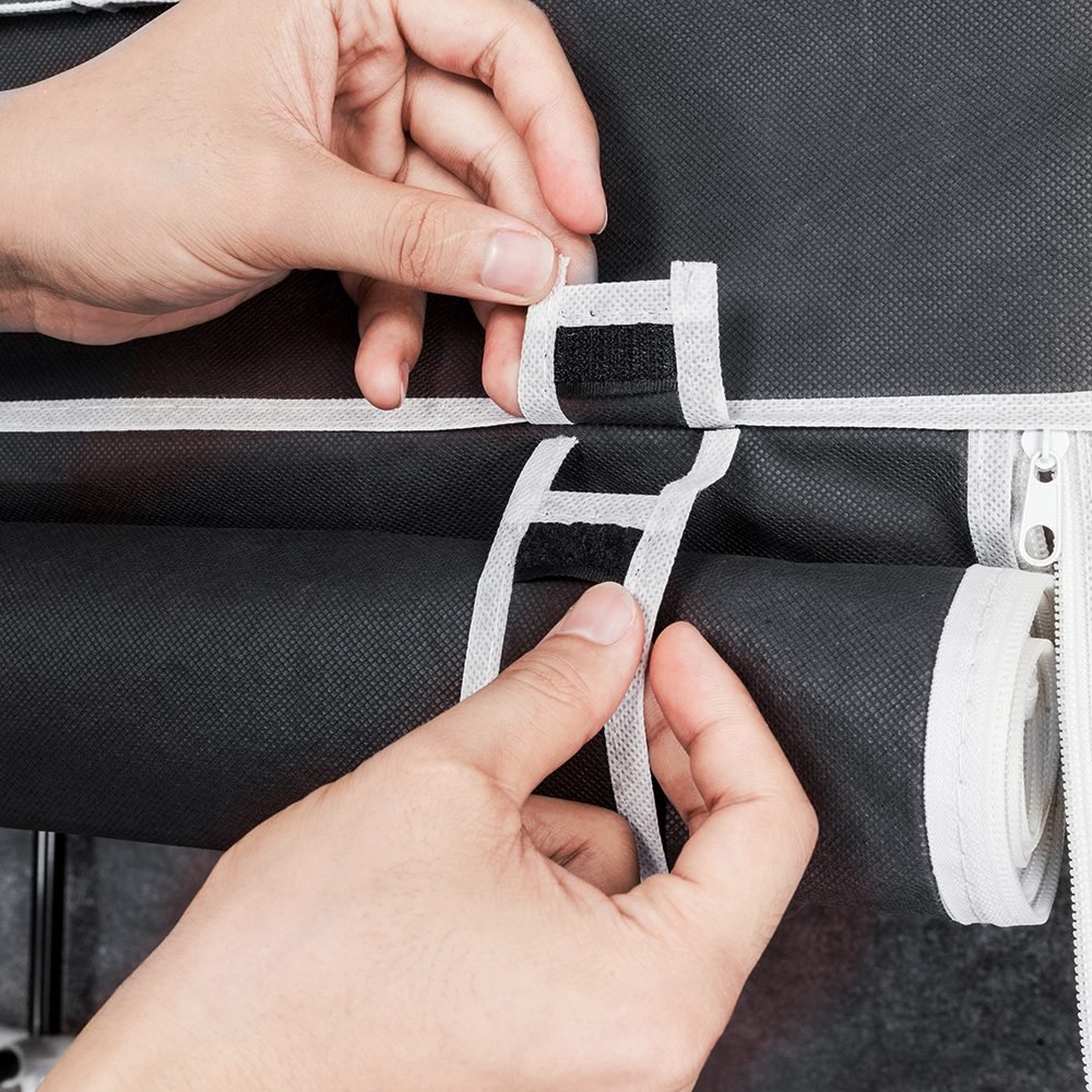 5 Layers Of 12 Lattice With Cloth Cover, 1 Clothes Rail, Non-woven Wardrobe 104.5x45.5x158cm thumbnail 4