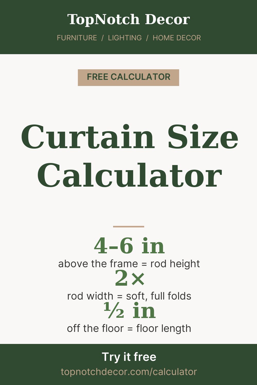 Curtain Size Calculator – quick sizing rules